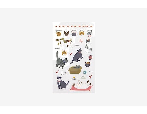 Dailylike Aufkleber PVC Daily Sticker Kitty verschiedene Formen und Designs, 9 x 18,5 cm. von Dailylike