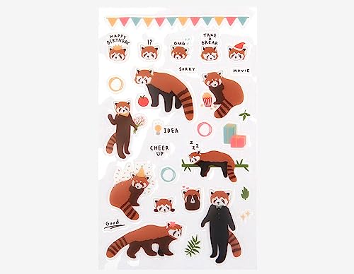 Dailylike Aufkleber PVC Daily Sticker Lesser Panda Formen und Designs sortiert 9 x 18,5 cm. von Dailylike