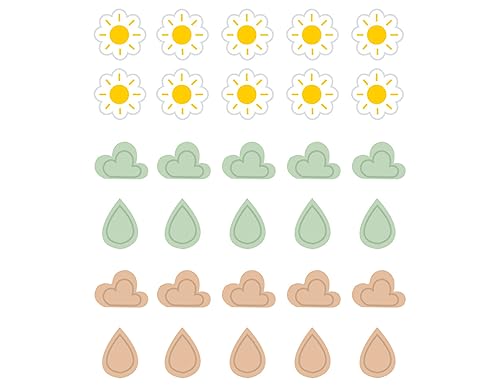 Dailylike Aufkleber Wetterpapier 02 auf Bögen, Durchmesser 10 mm, 4 Blatt von Dailylike