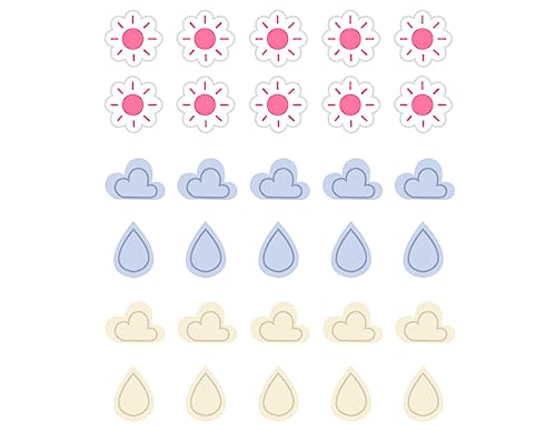 Dailylike Aufkleber Wetterpapier 03 auf Bögen, Durchmesser 10 mm, 4 Blatt von Dailylike