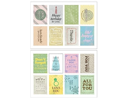 Dailylike Dailylike Briefmarken Papier Aufkleber Message verschiedene Designs, 7 x 12 cm, 2 Blatt von Dailylike