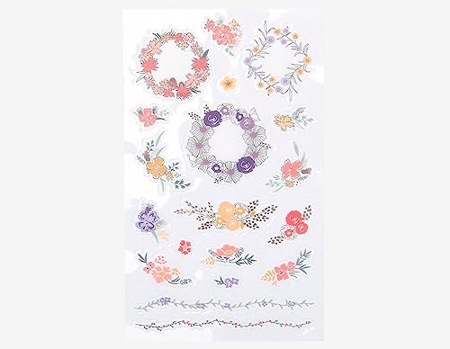 Dailylike PVC-Aufkleber Daily Sticker Flower Wreath verschiedene Formen und Designs, 9 x 18,5 cm. von Dailylike