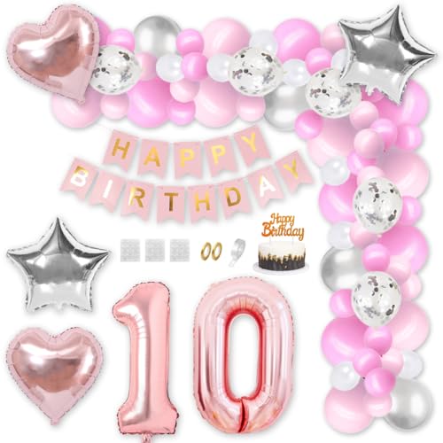 Daimay 10 Jahr Geburtstag Deko Männer Frauen Rosegold Geburtstagsdeko Hellarose Happy Birthday Banner Geburtstag Nummer Folienballons Weiß Silber Konfetti Luftballons Tortenaufsatz Daimay 10 Jahr Geburtstag Deko Männer Frauen Rosegold Geburtstagsdeko Hellarose Happy Birthday Banner Geburtstag Nummer Folienballons Weiß Silber Konfetti Luftballons Tortenaufsatz von Daimay