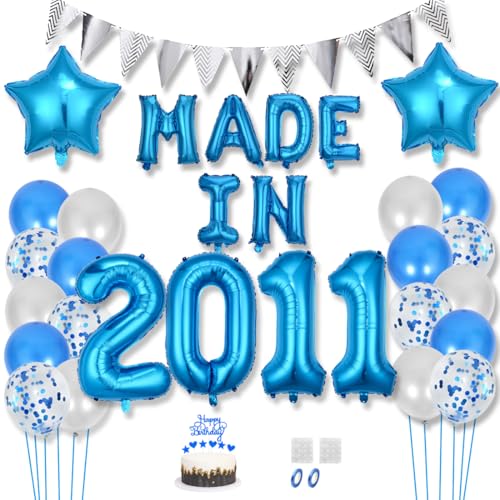 Daimay 14 Jahr Geburtstag Deko Frauen Mann MADE IN 2011 Luftballons Blau Geburtstagdeko Ballons Folienballons Luftballons Dreieckflagge Stern Mylar Foil Ballon Konfetti Luftballons Tortenaufsatz Daimay 14 Jahr Geburtstag Deko Frauen Mann MADE IN 2011 Luftballons Blau Geburtstagdeko Ballons Folienballons Luftballons Dreieckflagge Stern Mylar Foil Ballon Konfetti Luftballons Tortenaufsatz von Daimay