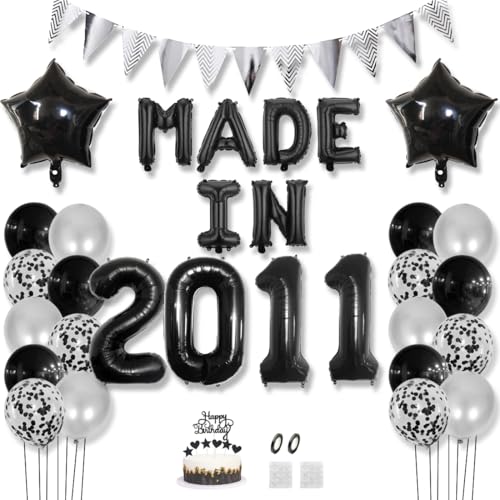 Daimay 14 Jahr Geburtstag Deko Frauen Mann MADE IN 2011 Luftballons Schwarz Geburtstagdeko Ballons Folienballons Luftballons Dreieckflagge Stern Mylar Foil Ballon Konfetti Luftballons Tortenaufsatz Daimay 14 Jahr Geburtstag Deko Frauen Mann MADE IN 2011 Luftballons Schwarz Geburtstagdeko Ballons Folienballons Luftballons Dreieckflagge Stern Mylar Foil Ballon Konfetti Luftballons Tortenaufsatz von Daimay