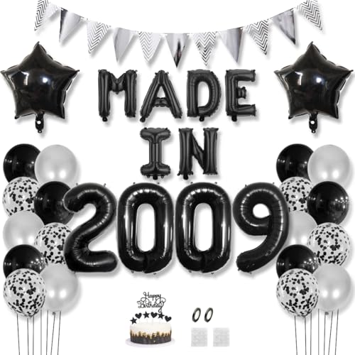 Daimay 16 Jahr Geburtstag Deko Frauen Mann MADE IN 2009 Luftballons Schwarz Geburtstagdeko Ballons Folienballons Luftballons Dreieckflagge Stern Mylar Foil Ballon Konfetti Luftballons Tortenaufsatz Daimay 16 Jahr Geburtstag Deko Frauen Mann MADE IN 2009 Luftballons Schwarz Geburtstagdeko Ballons Folienballons Luftballons Dreieckflagge Stern Mylar Foil Ballon Konfetti Luftballons Tortenaufsatz von Daimay