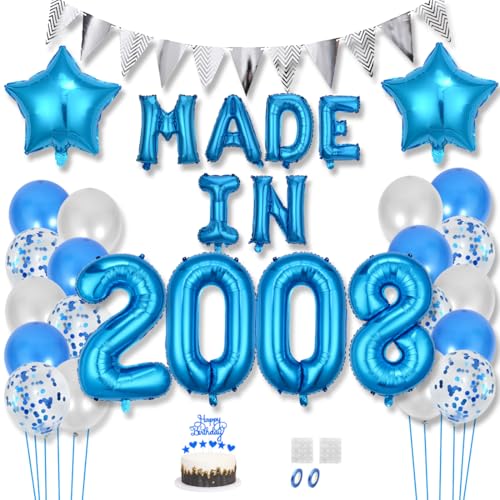 Daimay 17 Jahr Geburtstag Deko Frauen Mann MADE IN 2008 Luftballons Blau Geburtstagdeko Ballons Folienballons Luftballons Dreieckflagge Stern Mylar Foil Ballon Konfetti Luftballons Tortenaufsatz Daimay 17 Jahr Geburtstag Deko Frauen Mann MADE IN 2008 Luftballons Blau Geburtstagdeko Ballons Folienballons Luftballons Dreieckflagge Stern Mylar Foil Ballon Konfetti Luftballons Tortenaufsatz von Daimay