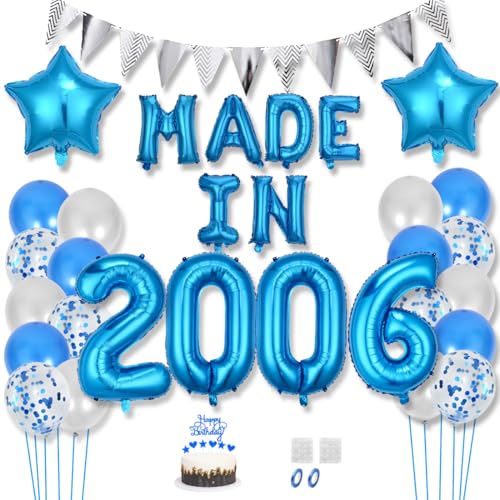 Daimay 19 Jahr Geburtstag Deko Frauen Mann MADE IN 2006 Luftballons Blau Geburtstagdeko Ballons Folienballons Luftballons Dreieckflagge Stern Mylar Foil Ballon Konfetti Luftballons Tortenaufsatz Daimay 19 Jahr Geburtstag Deko Frauen Mann MADE IN 2006 Luftballons Blau Geburtstagdeko Ballons Folienballons Luftballons Dreieckflagge Stern Mylar Foil Ballon Konfetti Luftballons Tortenaufsatz von Daimay