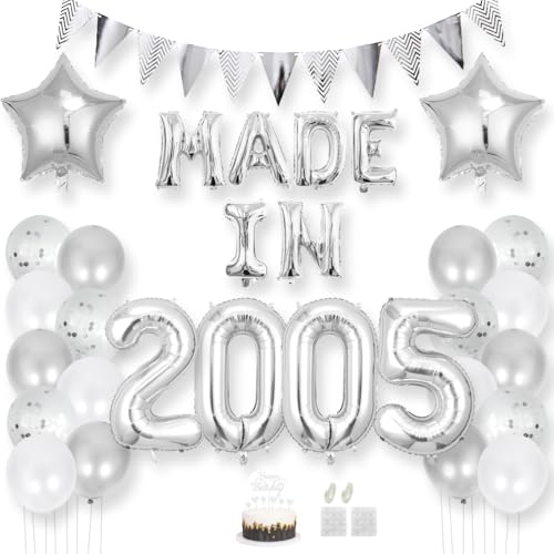 Daimay 20 Jahr Geburtstag Deko Frauen Mann MADE IN 2005 Luftballons Silber Geburtstagdeko Ballons Folienballons Luftballons Dreieckflagge Stern Mylar Foil Ballon Konfetti Luftballons Tortenaufsatz Daimay 20 Jahr Geburtstag Deko Frauen Mann MADE IN 2005 Luftballons Silber Geburtstagdeko Ballons Folienballons Luftballons Dreieckflagge Stern Mylar Foil Ballon Konfetti Luftballons Tortenaufsatz von Daimay