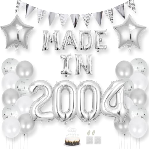 Daimay 21 Jahr Geburtstag Deko Frauen Mann MADE IN 2004 Luftballons Silber Geburtstagdeko Ballons Folienballons Luftballons Dreieckflagge Stern Mylar Foil Ballon Konfetti Luftballons Tortenaufsatz Daimay 21 Jahr Geburtstag Deko Frauen Mann MADE IN 2004 Luftballons Silber Geburtstagdeko Ballons Folienballons Luftballons Dreieckflagge Stern Mylar Foil Ballon Konfetti Luftballons Tortenaufsatz von Daimay