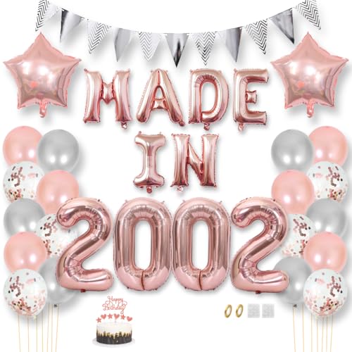 Daimay 23 Jahr Geburtstag Deko Frauen Mann MADE IN 2002 Luftballons Rosegold Geburtstagdeko Ballons Folienballons Luftballons Dreieckflagge Stern Mylar Foil Ballon Konfetti Luftballons Tortenaufsatz Daimay 23 Jahr Geburtstag Deko Frauen Mann MADE IN 2002 Luftballons Rosegold Geburtstagdeko Ballons Folienballons Luftballons Dreieckflagge Stern Mylar Foil Ballon Konfetti Luftballons Tortenaufsatz von Daimay