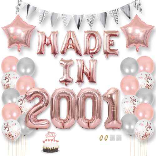 Daimay 24 Jahr Geburtstag Deko Frauen Mann MADE IN 2001 Luftballons Rosegold Geburtstagdeko Ballons Folienballons Luftballons Dreieckflagge Stern Mylar Foil Ballon Konfetti Luftballons Tortenaufsatz Daimay 24 Jahr Geburtstag Deko Frauen Mann MADE IN 2001 Luftballons Rosegold Geburtstagdeko Ballons Folienballons Luftballons Dreieckflagge Stern Mylar Foil Ballon Konfetti Luftballons Tortenaufsatz von Daimay