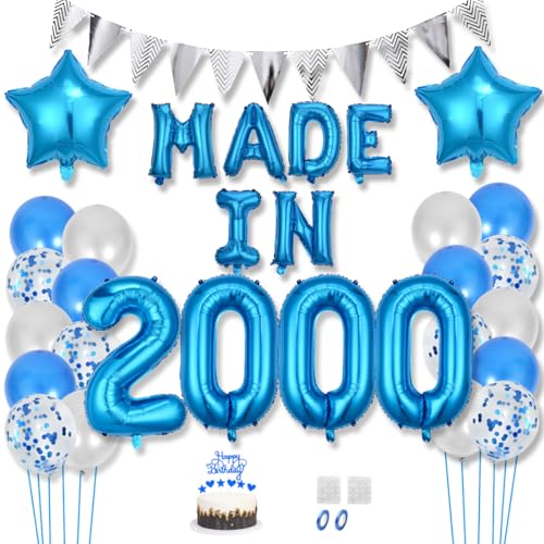 Daimay 25 Jahr Geburtstag Deko Frauen Mann MADE IN 2000 Luftballons Blau Geburtstagdeko Ballons Folienballons Luftballons Dreieckflagge Stern Mylar Foil Ballon Konfetti Luftballons Tortenaufsatz Daimay 25 Jahr Geburtstag Deko Frauen Mann MADE IN 2000 Luftballons Blau Geburtstagdeko Ballons Folienballons Luftballons Dreieckflagge Stern Mylar Foil Ballon Konfetti Luftballons Tortenaufsatz von Daimay
