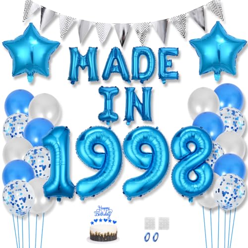 Daimay 27 Jahr Geburtstag Deko Frauen Mann MADE IN 1998 Luftballons Blau Geburtstagdeko Ballons Folienballons Luftballons Dreieckflagge Stern Mylar Foil Ballon Konfetti Luftballons Tortenaufsatz Daimay 27 Jahr Geburtstag Deko Frauen Mann MADE IN 1998 Luftballons Blau Geburtstagdeko Ballons Folienballons Luftballons Dreieckflagge Stern Mylar Foil Ballon Konfetti Luftballons Tortenaufsatz von Daimay
