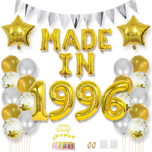 Daimay 29 Jahr Geburtstag Deko Frauen Mann MADE IN 1996 Luftballons Gold Geburtstagdeko Ballons Folienballons Luftballons Dreieckflagge Stern Mylar Foil Ballon Konfetti Luftballons Tortenaufsatz Daimay 29 Jahr Geburtstag Deko Frauen Mann MADE IN 1996 Luftballons Gold Geburtstagdeko Ballons Folienballons Luftballons Dreieckflagge Stern Mylar Foil Ballon Konfetti Luftballons Tortenaufsatz von Daimay