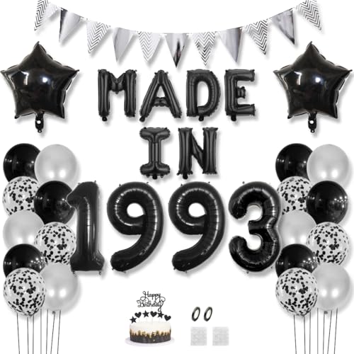 Daimay 32 Jahr Geburtstag Deko Frauen Mann MADE IN 1993 Luftballons Schwarz Geburtstagdeko Ballons Folienballons Luftballons Dreieckflagge Stern Mylar Foil Ballon Konfetti Luftballons Tortenaufsatz Daimay 32 Jahr Geburtstag Deko Frauen Mann MADE IN 1993 Luftballons Schwarz Geburtstagdeko Ballons Folienballons Luftballons Dreieckflagge Stern Mylar Foil Ballon Konfetti Luftballons Tortenaufsatz von Daimay