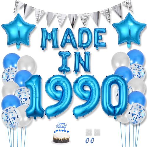 Daimay 35 Jahr Geburtstag Deko Frauen Mann MADE IN 1990 Luftballons Blau Geburtstagdeko Ballons Folienballons Luftballons Dreieckflagge Stern Mylar Foil Ballon Konfetti Luftballons Tortenaufsatz Daimay 35 Jahr Geburtstag Deko Frauen Mann MADE IN 1990 Luftballons Blau Geburtstagdeko Ballons Folienballons Luftballons Dreieckflagge Stern Mylar Foil Ballon Konfetti Luftballons Tortenaufsatz von Daimay