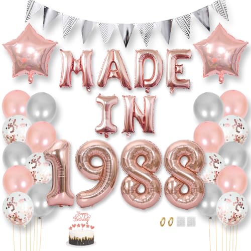 Daimay 37 Jahr Geburtstag Deko Frauen Mann MADE IN 1988 Luftballons Rosegold Geburtstagdeko Ballons Folienballons Luftballons Dreieckflagge Stern Mylar Foil Ballon Konfetti Luftballons Tortenaufsatz Daimay 37 Jahr Geburtstag Deko Frauen Mann MADE IN 1988 Luftballons Rosegold Geburtstagdeko Ballons Folienballons Luftballons Dreieckflagge Stern Mylar Foil Ballon Konfetti Luftballons Tortenaufsatz von Daimay