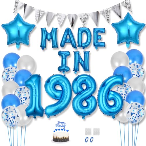 Daimay 39 Jahr Geburtstag Deko Frauen Mann MADE IN 1986 Luftballons Blau Geburtstagdeko Ballons Folienballons Luftballons Dreieckflagge Stern Mylar Foil Ballon Konfetti Luftballons Tortenaufsatz Daimay 39 Jahr Geburtstag Deko Frauen Mann MADE IN 1986 Luftballons Blau Geburtstagdeko Ballons Folienballons Luftballons Dreieckflagge Stern Mylar Foil Ballon Konfetti Luftballons Tortenaufsatz von Daimay