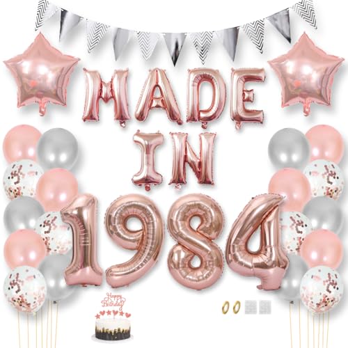 Daimay 41 Jahr Geburtstag Deko Frauen Mann MADE IN 1984 Luftballons Rosegold Geburtstagdeko Ballons Folienballons Luftballons Dreieckflagge Stern Mylar Foil Ballon Konfetti Luftballons Tortenaufsatz Daimay 41 Jahr Geburtstag Deko Frauen Mann MADE IN 1984 Luftballons Rosegold Geburtstagdeko Ballons Folienballons Luftballons Dreieckflagge Stern Mylar Foil Ballon Konfetti Luftballons Tortenaufsatz von Daimay