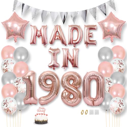 Daimay 45 Jahr Geburtstag Deko Frauen Mann MADE IN 1980 Luftballons Rosegold Geburtstagdeko Ballons Folienballons Luftballons Dreieckflagge Stern Mylar Foil Ballon Konfetti Luftballons Tortenaufsatz Daimay 45 Jahr Geburtstag Deko Frauen Mann MADE IN 1980 Luftballons Rosegold Geburtstagdeko Ballons Folienballons Luftballons Dreieckflagge Stern Mylar Foil Ballon Konfetti Luftballons Tortenaufsatz von Daimay