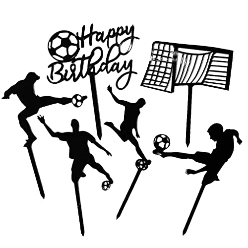 Daimay 2 Sets Fußball Acryl Kuchen Topper Sport Szene Themen Kuchen Picks Tortendeko Sport Kuchenaufsätze Cupcake Cake Topper Geburtstag Cupcake Dekoration für Männer Jungen Festival Gathering von Daimay