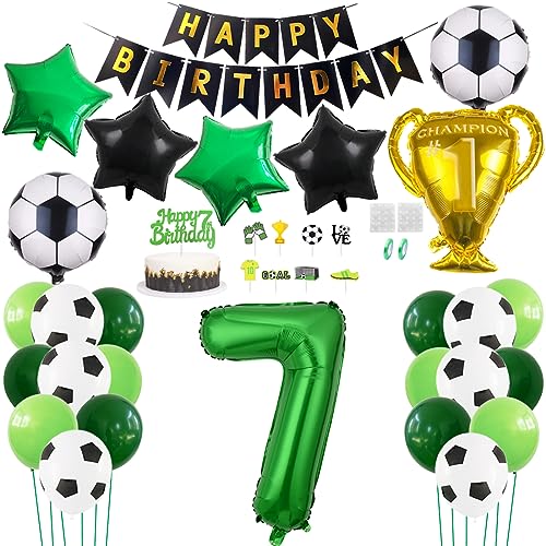 Daimay Fußball Luftballon 7 Jahre Geburtstag Deko Fussball Party Geburtstagsfeier Ballon Zubehör Set Grün Fußball Thema Party Happy Birthday Banner Fussball Tortendeko für Kinder Jungen Fußballfans Daimay Fußball Luftballon 7 Jahre Geburtstag Deko Fussball Party Geburtstagsfeier Ballon Zubehör Set Grün Fußball Thema Party Happy Birthday Banner Fussball Tortendeko für Kinder Jungen Fußballfans von Daimay