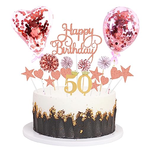 Daimay Tortenaufsätze Geburtstag Tortendeko Cake Topper Kuchen Deko Happy Birthday kuchendeko Boho Torten Topper Cupcake Muffin Topper Ballon Glitter Stern Konfetti Luftballon - Rosegold 50 Daimay Tortenaufsätze Geburtstag Tortendeko Cake Topper Kuchen Deko Happy Birthday kuchendeko Boho Torten Topper Cupcake Muffin Topper Ballon Glitter Stern Konfetti Luftballon - Rosegold 50 von Daimay