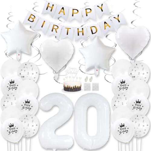 Daimay Weiß Luftballons Geburtstag Deko Frauen Mann Luftballons Weiß Dekoration Birthday Folienballons Banner Happy Birthday 20 Jahr Geburtstagdeko Ballons Konfetti Luftballons Tortenaufsatz Daimay Weiß Luftballons Geburtstag Deko Frauen Mann Luftballons Weiß Dekoration Birthday Folienballons Banner Happy Birthday 20 Jahr Geburtstagdeko Ballons Konfetti Luftballons Tortenaufsatz von Daimay
