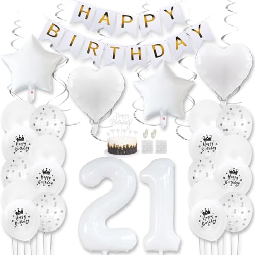 Daimay Weiß Luftballons Geburtstag Deko Frauen Mann Luftballons Weiß Dekoration Birthday Folienballons Banner Happy Birthday 21 Jahr Geburtstagdeko Ballons Konfetti Luftballons Tortenaufsatz Daimay Weiß Luftballons Geburtstag Deko Frauen Mann Luftballons Weiß Dekoration Birthday Folienballons Banner Happy Birthday 21 Jahr Geburtstagdeko Ballons Konfetti Luftballons Tortenaufsatz von Daimay