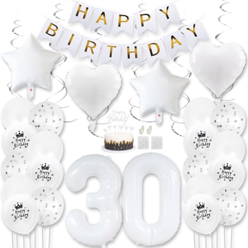 Daimay Weiß Luftballons Geburtstag Deko Frauen Mann Luftballons Weiß Dekoration Birthday Folienballons Banner Happy Birthday 30 Jahr Geburtstagdeko Ballons Konfetti Luftballons Tortenaufsatz Daimay Weiß Luftballons Geburtstag Deko Frauen Mann Luftballons Weiß Dekoration Birthday Folienballons Banner Happy Birthday 30 Jahr Geburtstagdeko Ballons Konfetti Luftballons Tortenaufsatz von Daimay