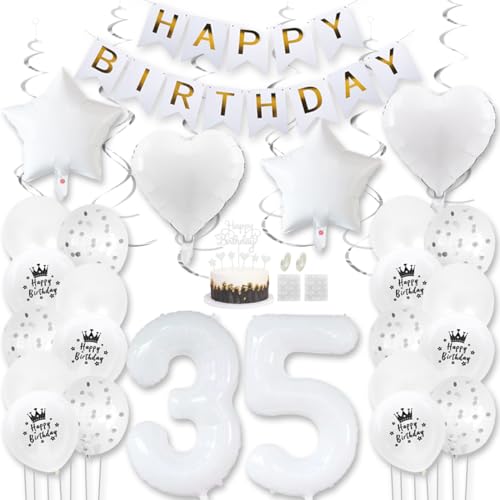 Daimay Weiß Luftballons Geburtstag Deko Frauen Mann Luftballons Weiß Dekoration Birthday Folienballons Banner Happy Birthday 35 Jahr Geburtstagdeko Ballons Konfetti Luftballons Tortenaufsatz Daimay Weiß Luftballons Geburtstag Deko Frauen Mann Luftballons Weiß Dekoration Birthday Folienballons Banner Happy Birthday 35 Jahr Geburtstagdeko Ballons Konfetti Luftballons Tortenaufsatz von Daimay