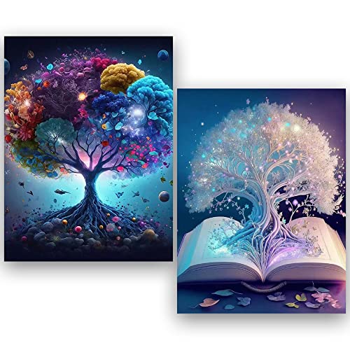 Daisen Art 2 Pack Diamond Painting Kits-Trees Diamond Art Kits for Adults,DIY 5D Diamant Painting Kits for Adults Kids Beginners for Gift Home Wall Decor(12x16inch) von Daisen Art