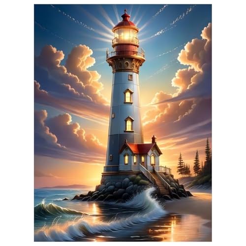 Daisen Art Diamond Painting Leuchtturm - Diamant Painting Bilder, Diamond Painting Meer, Diamond Painting Erwachsene Set für Geschenk und Zuhause Wanddekoration 30x40cm Daisen Art Diamond Painting Leuchtturm - Diamant Painting Bilder, Diamond Painting Meer, Diamond Painting Erwachsene Set für Geschenk und Zuhause Wanddekoration 30x40cm von Daisen Art