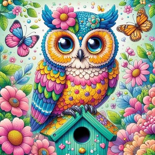 Eule Diamond Painting Kits, Eule 5D Diamant Painting Erwachsene, Eule Diamant Painting Set for Gift Home Wall Decor (35x35cm) von Daisen Art