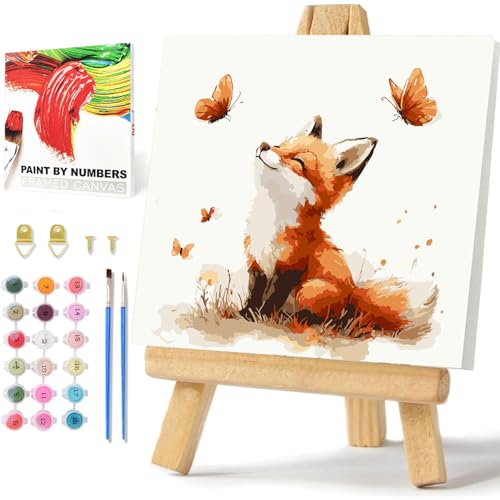 Fuchs Malen Nach Zahlen Kinder ab 7, Fuchs Malen Nach Zahlen mit Rahmen, Paint by Numbers Tiere, Paint by Numbers für Geschenk und Home Decor 20x20cm Fuchs Malen Nach Zahlen Kinder ab 7, Fuchs Malen Nach Zahlen mit Rahmen, Paint by Numbers Tiere, Paint by Numbers für Geschenk und Home Decor 20x20cm von Daisen Art