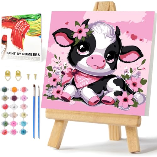 Kuh Malen Nach Zahle für Kinder mit Rahmen Kuh Paint by Number for Kids Malen Nach Zahle für Kinder Tiere Malen Nach Zahlen ab 5 6 7 8 Jahre Mädchen mit als Geschenk 20x20cm Kuh Malen Nach Zahle für Kinder mit Rahmen Kuh Paint by Number for Kids Malen Nach Zahle für Kinder Tiere Malen Nach Zahlen ab 5 6 7 8 Jahre Mädchen mit als Geschenk 20x20cm von Daisen Art