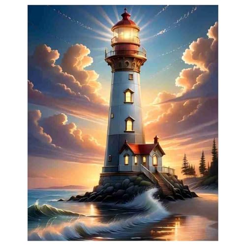 Leuchtturm Malen Nach Zahlen, Meer Paint by Numbers Adult, Malen Nach Zahlen Erwachsene Leuchtturm für Geschenk und Home Decor 40x50cm Rahmenlos Leuchtturm Malen Nach Zahlen, Meer Paint by Numbers Adult, Malen Nach Zahlen Erwachsene Leuchtturm für Geschenk und Home Decor 40x50cm Rahmenlos von Daisen Art