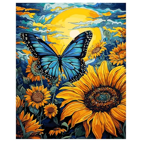 Malen Nach Zahlen Erwachsene Schmetterling, Sonnenblume und Schmetterling Paint by Numbers Adult für Geschenk und Home Decor 40x50cm Rahmenlos Malen Nach Zahlen Erwachsene Schmetterling, Sonnenblume und Schmetterling Paint by Numbers Adult für Geschenk und Home Decor 40x50cm Rahmenlos von Daisen Art