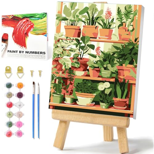 Malen Nach Zahlen mit Rahmen Plant Malen Nach Zahlen Erwachsene Klein Einfach Plant Malen Nach Zahlen Bilder Paint By Numbers Adults Plant Bilder Dekoration für zu Hause 20x30cm von Daisen Art