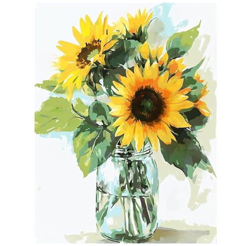 Sonnenblume Diamond Painting Erwachsene, Sonnenblume Diamant Painting, Sonnenblume, Diamantmalerei, Bastelset, Wanddekoration für Zuhause (30 x 40 cm) von Daisen Art