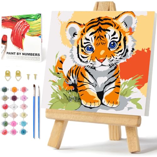Tiger Malen Nach Zahlen ab 5 6 7 8 9 Jahre Mädchen mit Rahmen Tiere Malen Nach Zahle für Kinder Tiger Paint by Number for Kids Jungen und Mädchen als Geschenk 20x20cm Tiger Malen Nach Zahlen ab 5 6 7 8 9 Jahre Mädchen mit Rahmen Tiere Malen Nach Zahle für Kinder Tiger Paint by Number for Kids Jungen und Mädchen als Geschenk 20x20cm von Daisen Art