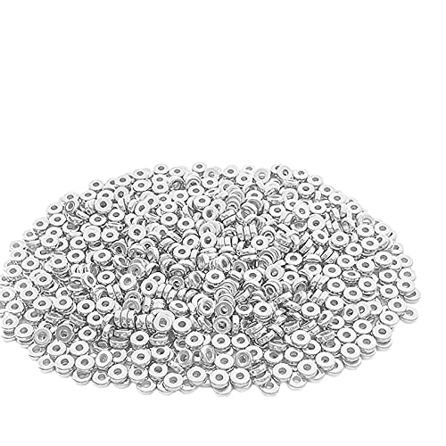 Daiyifiy 1200 Stück 6 mm flache runde Scheibe Rondelle Abstandshalter Perlen CCB Abstandshalter Perlen Scheibe Abstandshalter Lose Perlen für Armband, Halsketten, Schmuck, DIY Handwerk (Silber, 6 mm) Daiyifiy 1200 Stück 6 mm flache runde Scheibe Rondelle Abstandshalter Perlen CCB Abstandshalter Perlen Scheibe Abstandshalter Lose Perlen für Armband, Halsketten, Schmuck, DIY Handwerk (Silber, 6 mm) von Daiyifiy