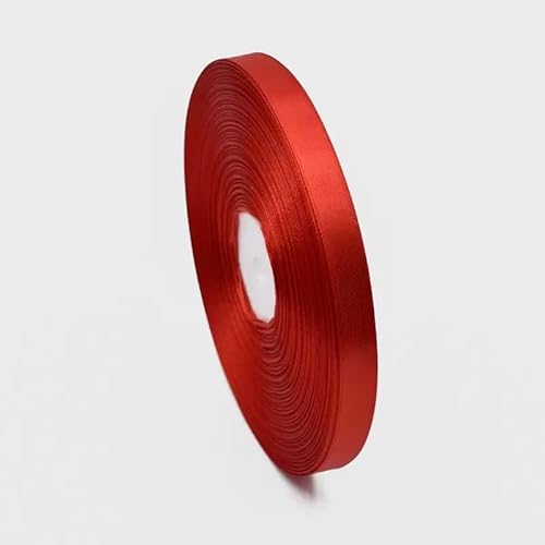 Hochwertiges rotes Satinband, 10 mm x 22 m, Polyestergewebe für Geschenkverpackungen, Hochzeitsdekoration, Ballondekoration, Haarschleifen (1) von Dajiaxingxing