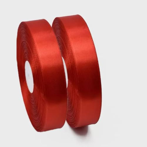 Hochwertiges rotes Satinband, 10 mm x 22 m, Polyestergewebe für Geschenkverpackungen, Hochzeitsdekoration, Ballondekoration, Haarschleifen (2) von Dajiaxingxing