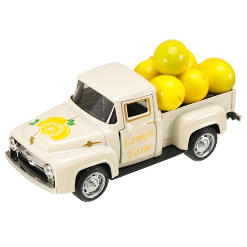 Zitronen Truck Deko, Vintage LKW Zitronendeko, Zitrone LKW Modell Bauernhaus Pickup Truck mit 6 Kleinen Simulation Zitrone für Wohnzimmer Terrasse Schaufenster Tisch Deko Geschenk Zitronen Truck Deko, Vintage LKW Zitronendeko, Zitrone LKW Modell Bauernhaus Pickup Truck mit 6 Kleinen Simulation Zitrone für Wohnzimmer Terrasse Schaufenster Tisch Deko Geschenk von Dajidafu