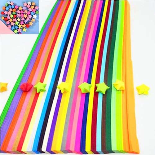 Dakexiong 1350 Blatt Origami-Papier mit Sternen, 27, Stern-Papier, Faltpapier DIY Regenbogensterne für handgefertigte Karten, Geschenk, Handwerk, Party-Dekoration von Dakexiong