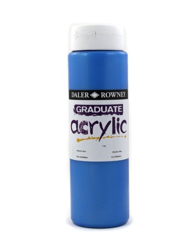 Daler-Rowney 123500718 abgestufte Acrylfarbe, 500 ml, metallisches Blau von Daler-Rowney