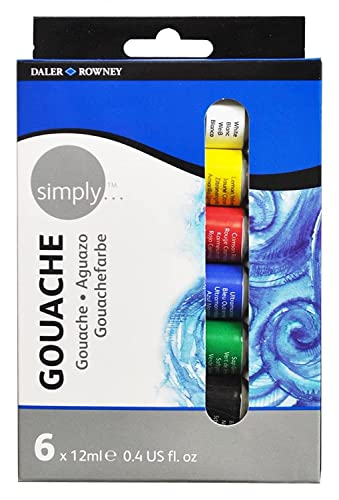 Daler Rowney 126600006 - Simply Gouache Set, 6 x 12 ml von Daler Rowney