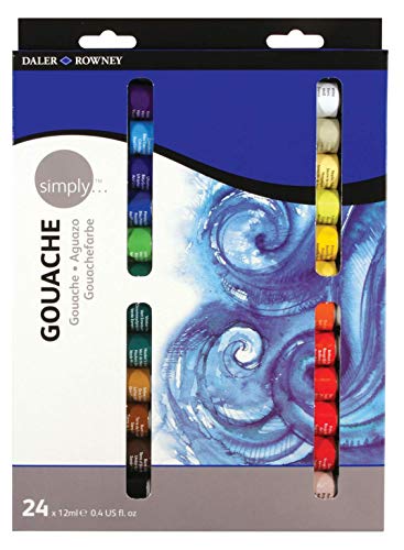 Daler Rowney 126600924 - Simply Gouache Set, 24 x 12 ml, Rot von Daler Rowney